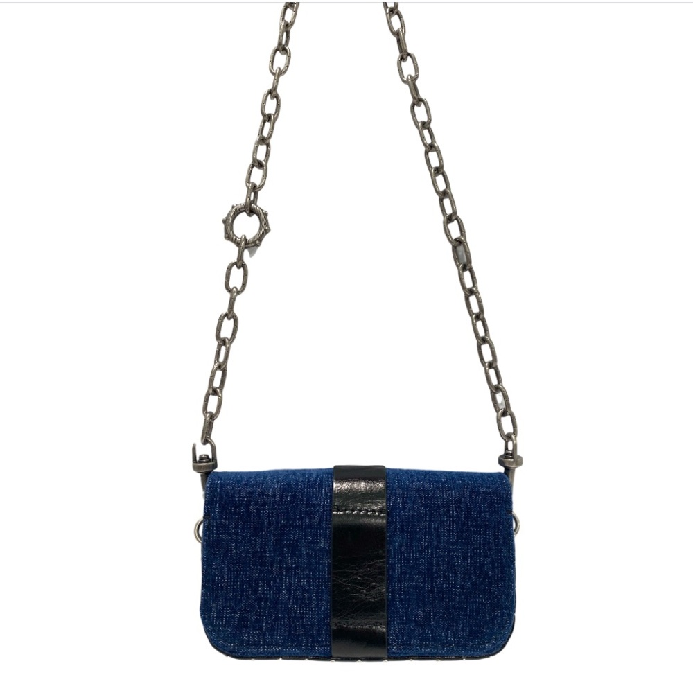 Zadig & Voltaire Kate Denim Wallet On A Chain Crossbody Clutch - Picture 5 of 17